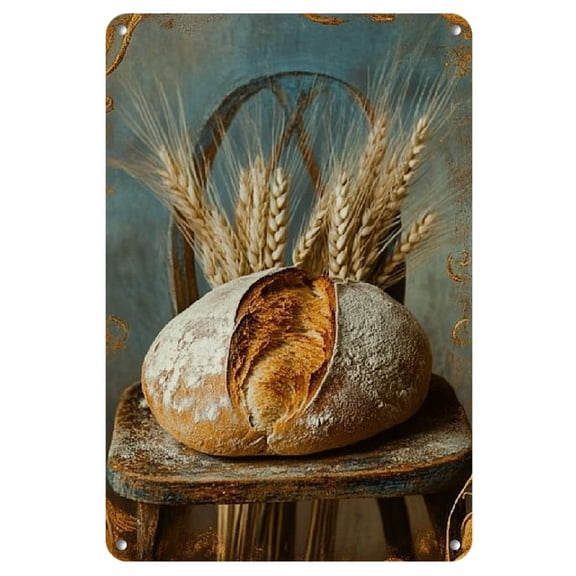 Vintage Metal Tin Sign - 8 x 12 - Vintage bakery, fresh bread - Weatherproof for Outdoor & Indoor Decor, Perfect for Porch, Garage, Home, Bar, Club, Farm, Garden, Office - Unique Gift Idea