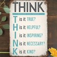 thumbnail image 1 of Vintage Metal Tin Sign 8"x12", Keep Calm Collection Think Before You Speak Wall Art Decor, True Helpful Inspirational Kind Motivational Poster for Home Living Room Bedroom Garden Garage, 1 of 5