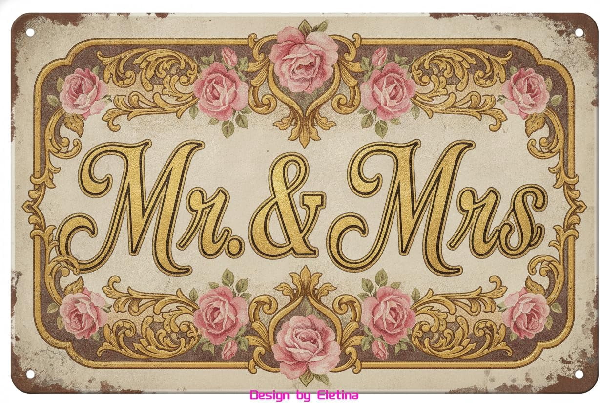 Vintage Metal Tin Sign 8x12 Inch Mr And Mrs Wedding Table Head Table Vintage Metal Tin Sign 8x12 Inch Mr And Mrs Wedding Table Head Table