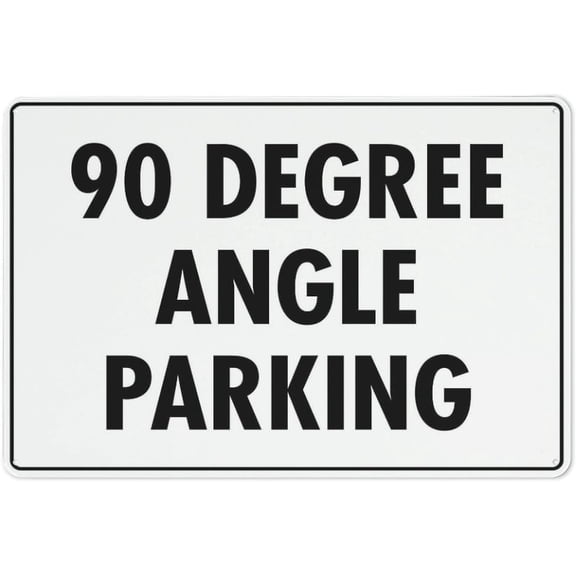Vintage Metal Tin Sign 90 Degree Angle Parking Sign 8"x12" Rustic Metal Tin, Home Outdoor Art Wall Decorations For Cafe Bar Kitchen, 90 Degree Parking Marker