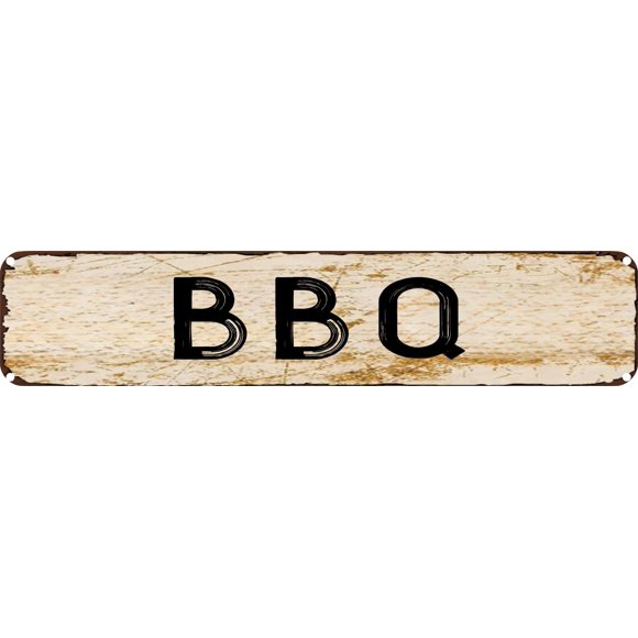 Vintage Metal Tin Sign BBQ Retro Wall Decor for Home, Cafe, and Garden - Aluminum Sign for Men & Women 4"x16"