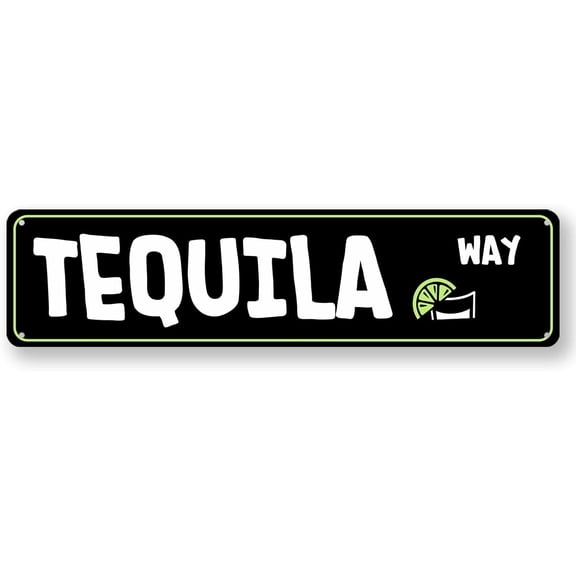 Vintage Metal Tin Sign Bar Sign Tequila Way Street Sign Home Bar Decor Funny Street Signs Bar Signs For Home Bar Wall Decor Garage Man Cave Shop Wall Art Decorations 4x16