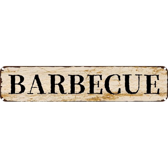 Vintage Metal Tin Sign Barbecue Retro Wall Decor for Home, Cafe, and Garden - Aluminum Sign for Men & Women 4"x16"