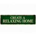 Vintage Metal Tin Sign CREATE A RELAXING HOME 16x4 Inch Retro Wall ...