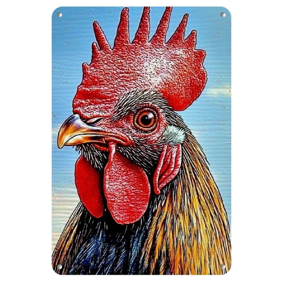 Vintage Metal Tin Sign Chicken Stop Staring At My Cock Farmhouse Sign Funny Wall Signs Chicken Coop Decor for Home, Farm & Kitchen Rustic Poster Art Decor 8x12 Inch