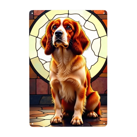 Vintage Metal Tin Sign Cocker Spaniel Dog Wall Art Retro Dog Decor Home Decor Metal Sign 8x12 Inch