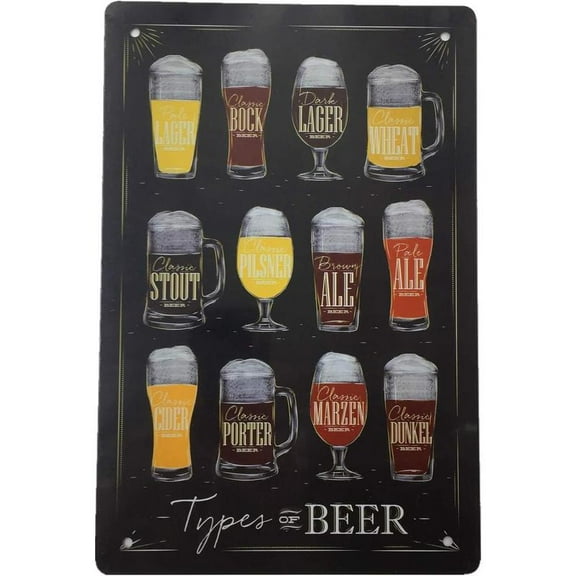Vintage Metal Tin Sign Decor-Beer for Bar Pub Shop Funny Retro Art Sign 12X8
