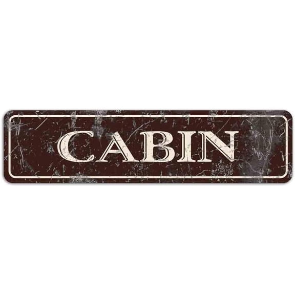 Vintage Metal Tin Sign Decorative Wall Art Rustic Cabin Theme Waterproof Rustproof 4x16 Inch for Home Mountain Lodge Decor