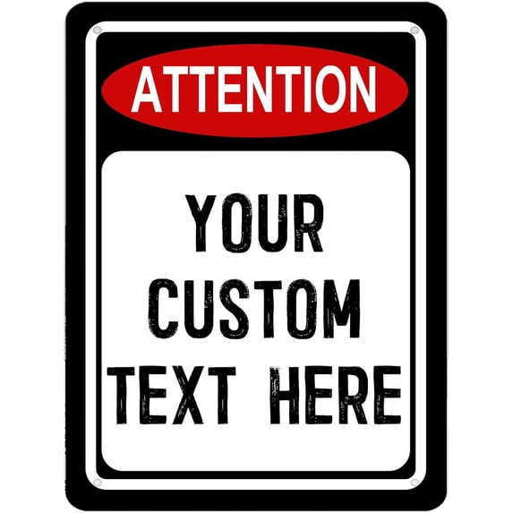 Vintage Metal Tin Sign Funny Personalized Garage Signs Bathroom Bar Room Wall Decor Metal Sign Attention Tin Signs for Men 8x12 Inch