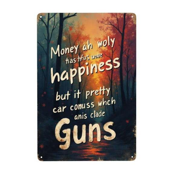 Vintage Metal Tin Sign Funny Sarcastic Party Wall Art Decor Signs Money Can'T Buy Happiness But It Can Buy Tools, Humorous Garage Wall Art Decor For Man Cave Tool Shed Home, Farmhouse, Bar,8X12 In