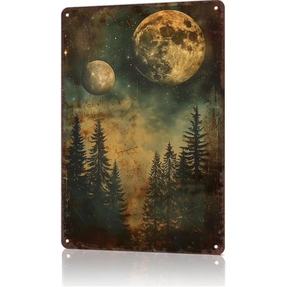 Vintage Metal Tin Sign Galaxy Forest Funny Poster Wall Art for Home Living Room Garage Bar Decor 8 x 12 Inch