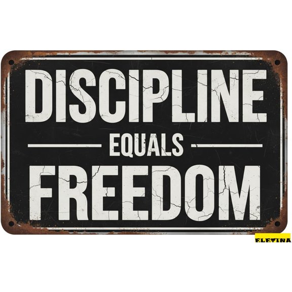 Vintage Metal Tin Sign Gym Discipline Equals Freedom Pain G Club Garage Gym De Ideas Decor Retro Gift Women Men 8x12 Inch