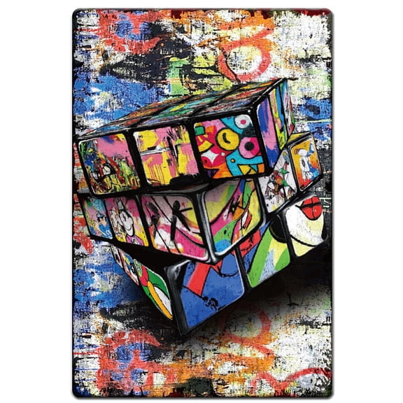 Vintage Metal Tin Sign Iron Wall Decor for Bars Restaurants Cafe Pubs Rectangle Cube 300x200x2.2mm diy