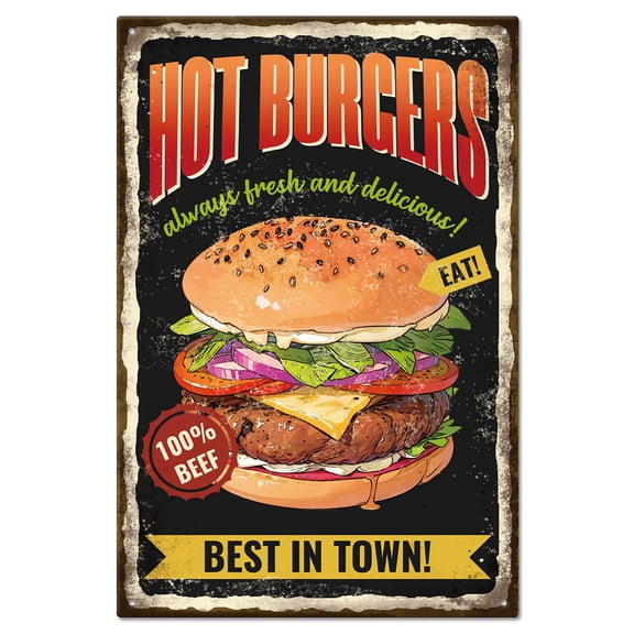 Vintage Metal Tin Sign Iron Wall Decor for Bars Restaurants Cafe Pubs Rectangle Food 300x200x2.2mm