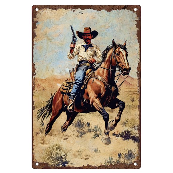 Vintage Metal Tin Sign Iron Wall Decor for Bars Restaurants Cafe Pubs Rectangle Horse 300x200x2.2mm