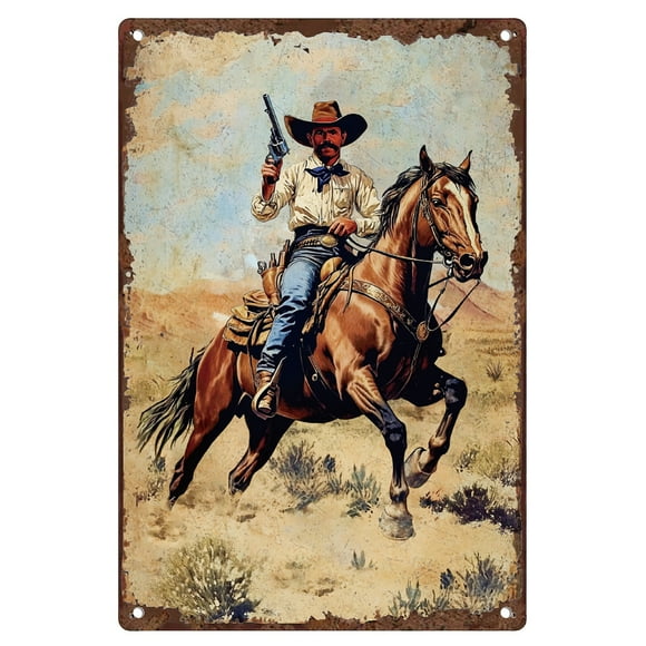 Vintage Metal Tin Sign Iron Wall Decor for Bars Restaurants Cafe Pubs Rectangle Horse 300x200x2.2mm