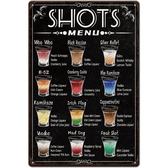 Vintage Metal Tin Sign Iron Wall Decor for Bars Restaurants Cafe Pubs Rectangle Liquor 300x200x2.2mm Iron
