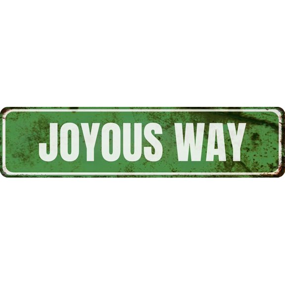 Vintage Metal Tin Sign Joyous WAY Retro Wall Decor for Home, Cafe, and Garden - Aluminum Sign for Men & Women 4"x16"