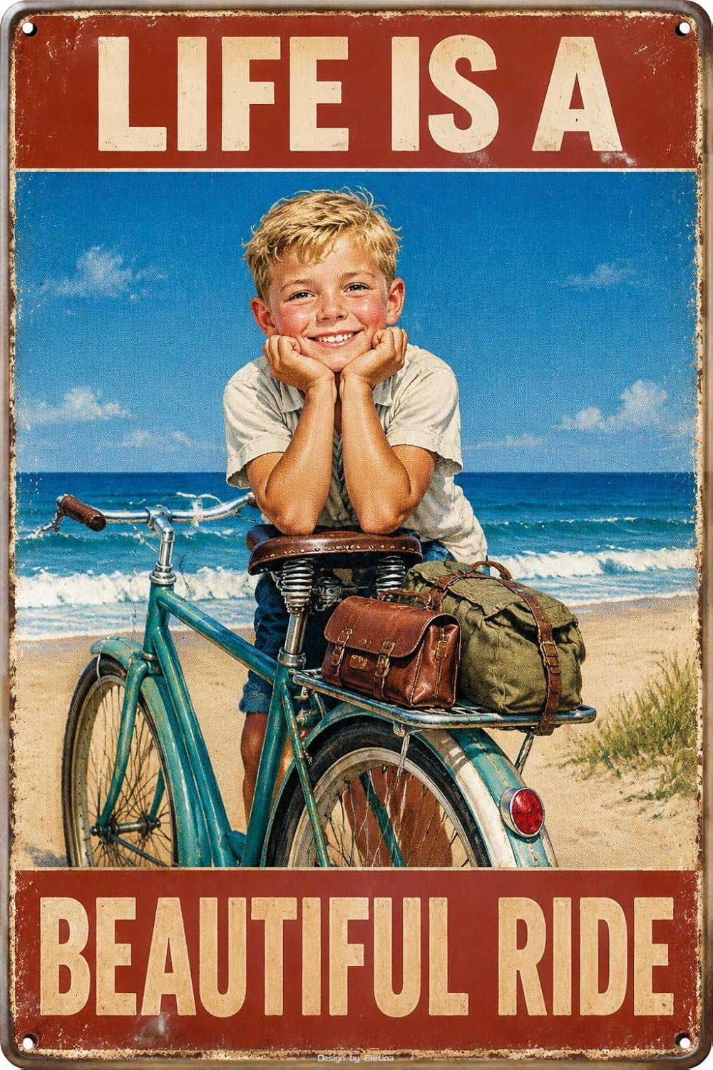 Vintage Metal Tin Sign for Man Cave Bike Life Is A Beautiful Ride ...