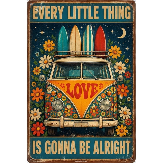 Vintage Metal Tin Sign for Man Cave Boho Surf Car Wall Art Decor Beach ...