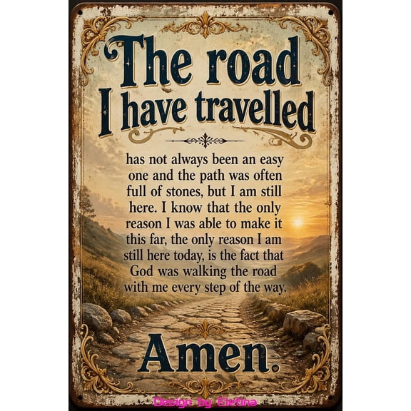 Vintage Metal Tin Sign for Man Cave Religious Positive Quotes Famous Christian Prayers Faith Farmhouse Wall Decor Home Garden Living Room Bedroom Outdoor Decor 8x12 Inch