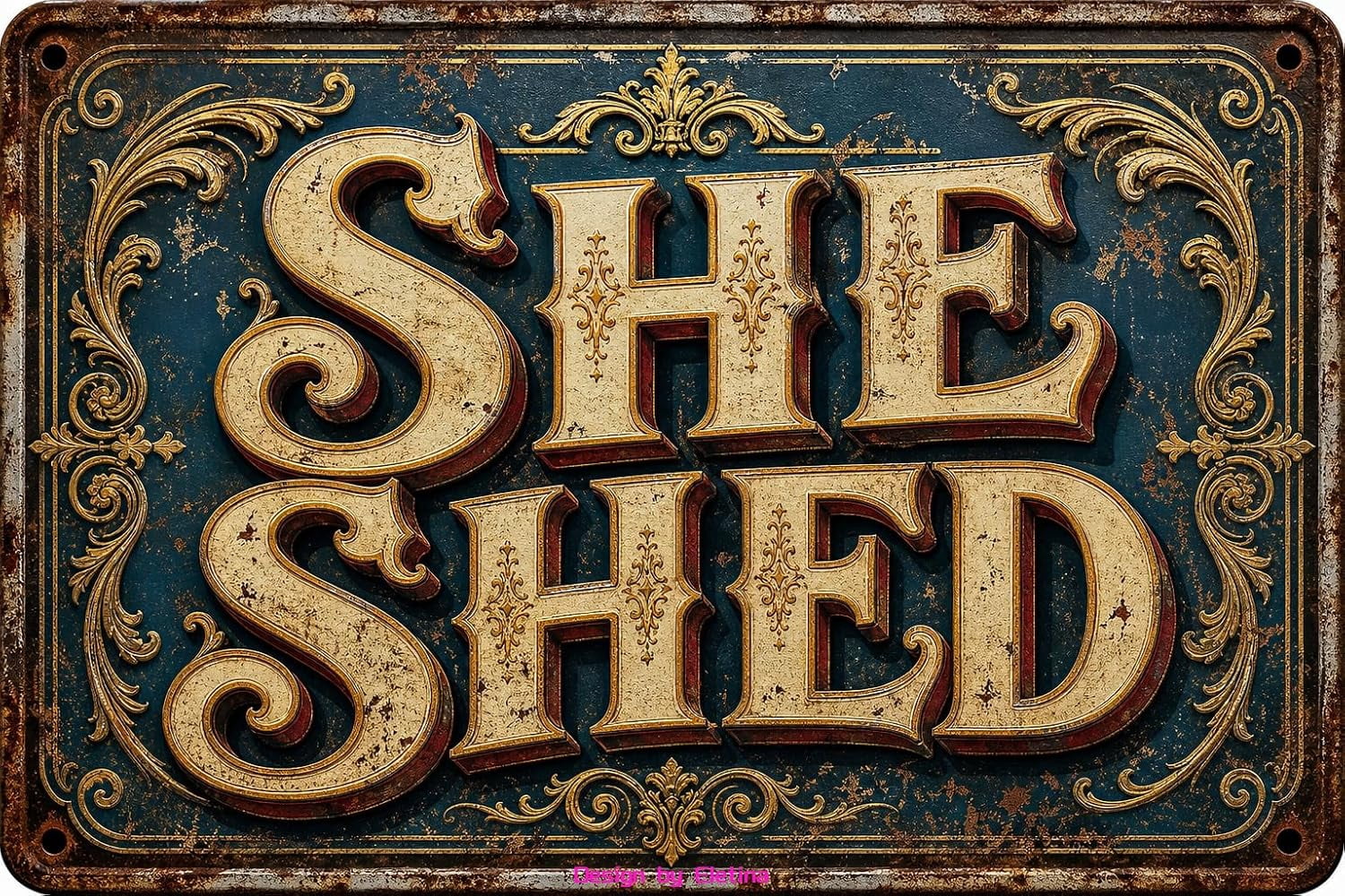 Funnt Shed Vintage Metal Tin Sign for Man Cave Retro Look She Shed Garden Funny ...