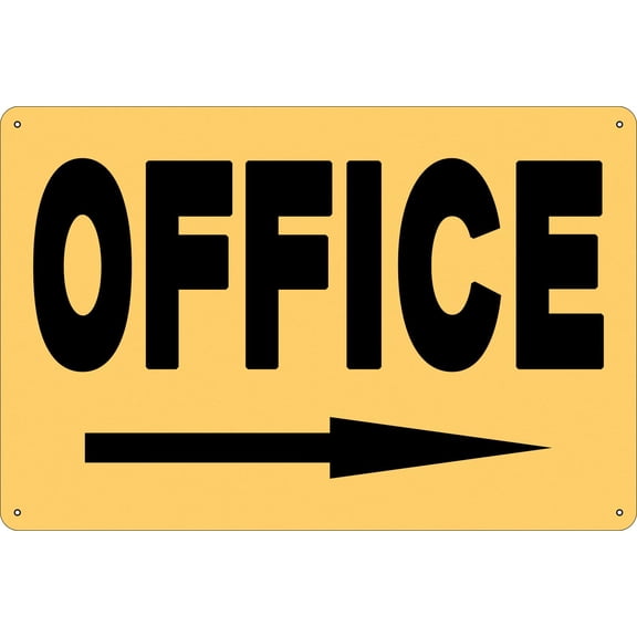 Vintage Metal Tin Sign - Office Arrow Arrow, Wall Decor for Business, Retail Store, Bar, Hotel - (Aluminum) Size: 8 x 12 inch