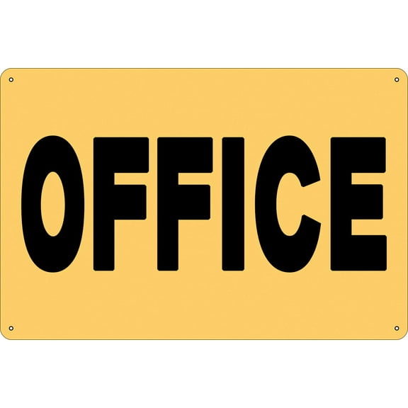 Vintage Metal Tin Sign - Office Arrow, Wall Decor for Business, Retail Store, Bar, Hotel - (Aluminum) Size: 12 x 16 inch