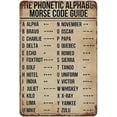 thumbnail image 1 of Vintage Metal Tin Sign Phonetic Alphabet Morse Code Pilot Signs Poster Tin Sign Poster Vintage Metal Signs For Bar Music Club Man Cave Room Wall Decor School Library Classroom Gifts 12X8 Inches, 1 of 5