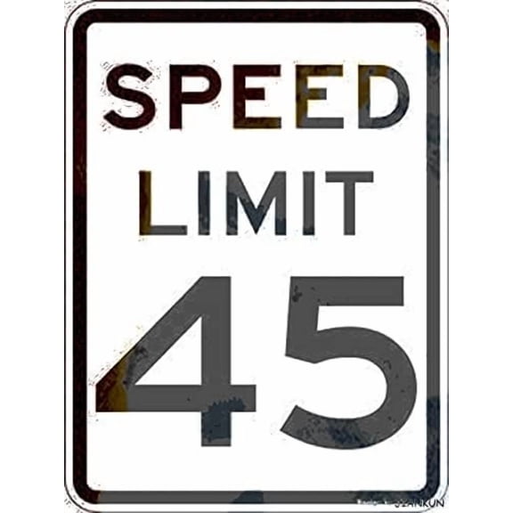 Vintage Metal Tin Sign Retro 8x12 Inches 45-mph Speed Limit Wall Plaque Signs