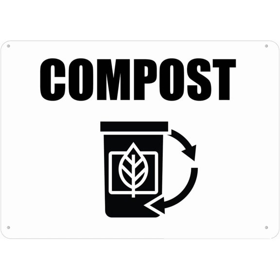 Vintage Metal Tin Sign Retro Compost Sign 8"X12" Rust Free Signs Outdoor, For Home, Business, Yard