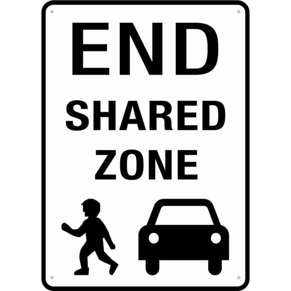 Vintage Metal Tin Sign Retro End Shared Zone Outdoor 12 X 8 For Business, Workplace, Office, Home, Delivery Signs, Road Signs, Garden Signs