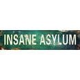 thumbnail image 1 of Vintage Metal Tin Sign Retro Insane Asylum Signs Stylish Wall Art Plaques for Home Decor Bathroom Kitchen House and Gothic Wall Decor or as a Unique Poster 16x4 in, 1 of 5