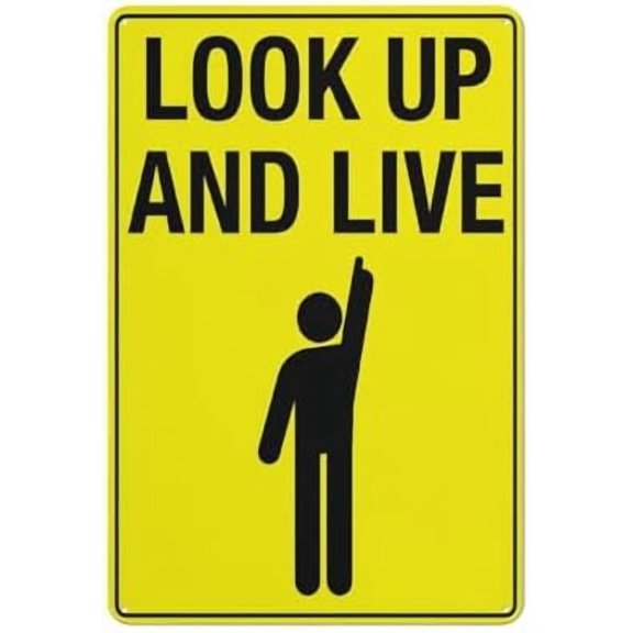 Vintage Metal Tin Sign Retro Look Up And Live Men Sign Signs Outdoor, Uv Printed 12 X 8 In, Weatherproof And Signs For Home Or Business