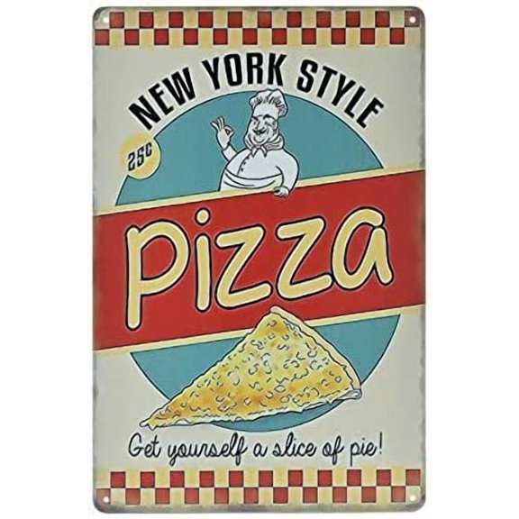Vintage Metal Tin Sign Retro Pizza Fast Food Shop Sign Wall Decor Prints