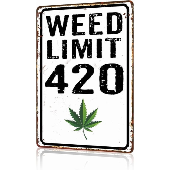 Vintage Metal Tin Sign Retro Road Limit 420' Humor Signes For Home Bar Man Cave And Garage 8x12 inch