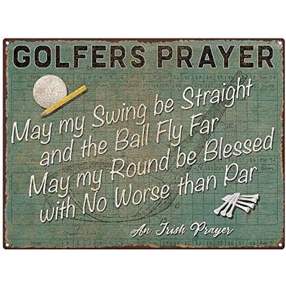 Vintage Metal Tin Sign Retro Sign 8x12 inches Golfer's Prayer Decoration Iron Painting Decorative Wall Art