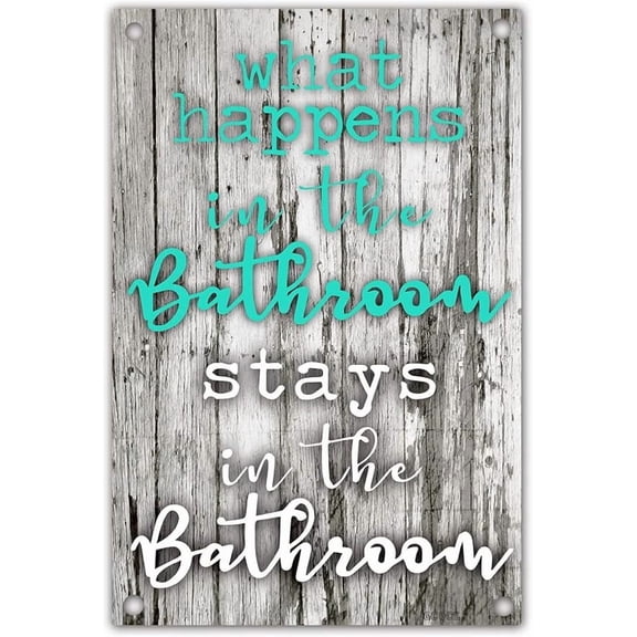 Vintage Metal Tin Sign Retro What Happens in This Bathroom Stays in This Bathroom Funny Wall Decor Man Cave Bar Home Bedroom Door