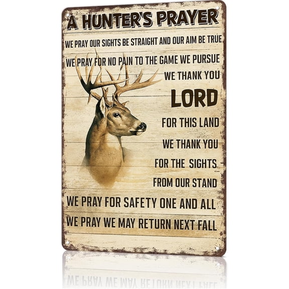 Vintage Metal Tin Sign Rustic Deer Hunting Get Buck Naked Metal Sign Posters Wall Art for Dorm Home Office Room Decor 8X12inch