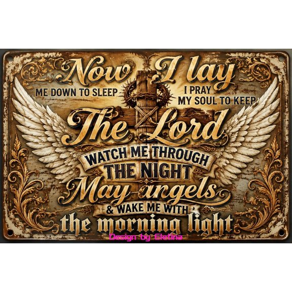 Vintage Metal Tin Sign for Man Cave Jesus Religious Wall Art Prayer Motivational Positive Quotes Church Home Bedroom Decor Gifts 8x12 Inch