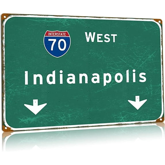 Vintage Metal Tin Signs Chicago City Street Sign North Interstate 55 Highway Directional Sign Airport Bar Cafe Wall Art Decor 16x24 Inch