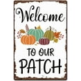 thumbnail image 1 of Vintage Metal Tin Signs Retro Metal Welcome Pumpkin Sign Wall Poster Retro Sign Decor Thanksgiving Day Wall Art Metal Plaque for Home Livingroom Coffee Bar Farmhouse Idyllic Art Decor Gift, 1 of 8