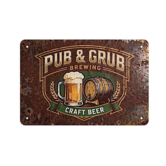 Vintage Metal Tin Signs Wall Decor - Retro Garage, Coffee Station, Home Bar & Farmhouse Decor - 8x12 Inch Metal Posters for Man Cave,Cafe, Kitchen, Club