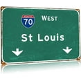 thumbnail image 1 of Vintage Metal Tin Signs Winston- Salem Highway Road Signs Interstate 40 East Directional Signs Airport Garage Home Farmhouse Wall Decor 12x17 Inches, 1 of 5