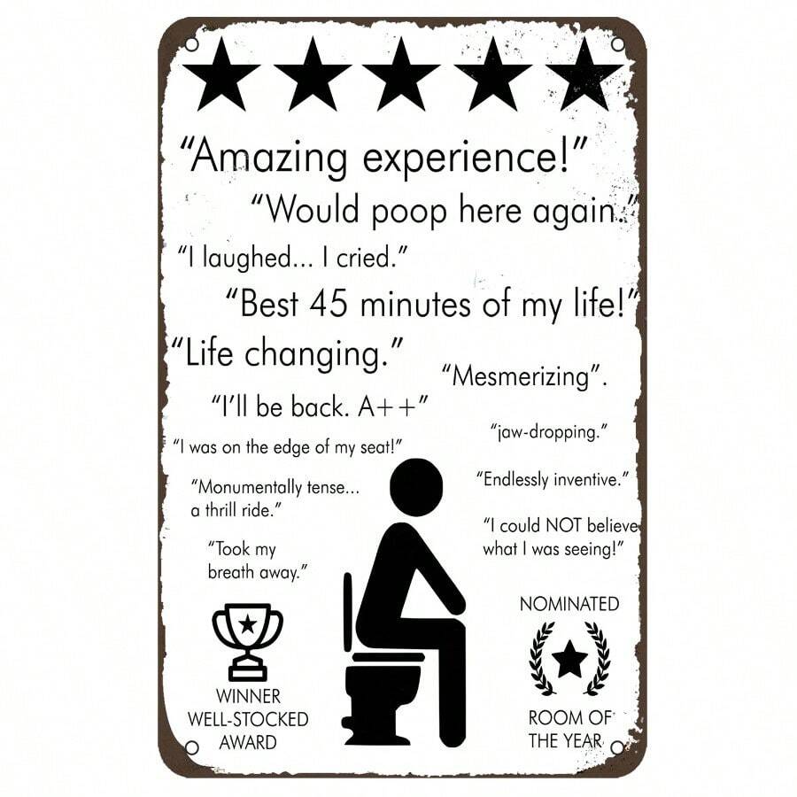 Vintage Metal Toilet Sign - Humorous Bathroom Wall Art For Home Decor ...