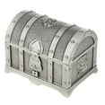 thumbnail image 1 of Vintage Metal Treasure Chest Trinket Jewelry Box for Women Antique pewter, 1 of 6