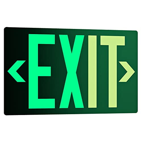 Vintage Metal Wall Art,Green Exit Indicator Sign,Retro Tin Sign Decor,Suitable for home decoration,living room,dining room,bedroom and other spaces-8×12 INCH