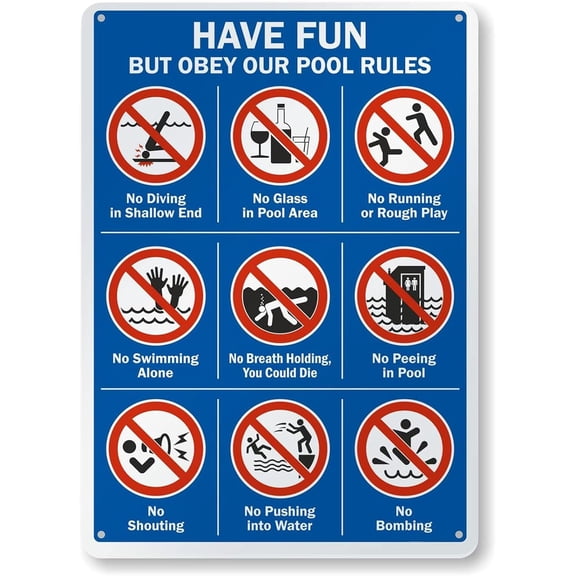 Vintage Metal Wall Art,Pool Rules Fun Sign,Retro Tin Sign Decor,Suitable for home decoration,living room,dining room,bedroom and other spaces-812 INCH