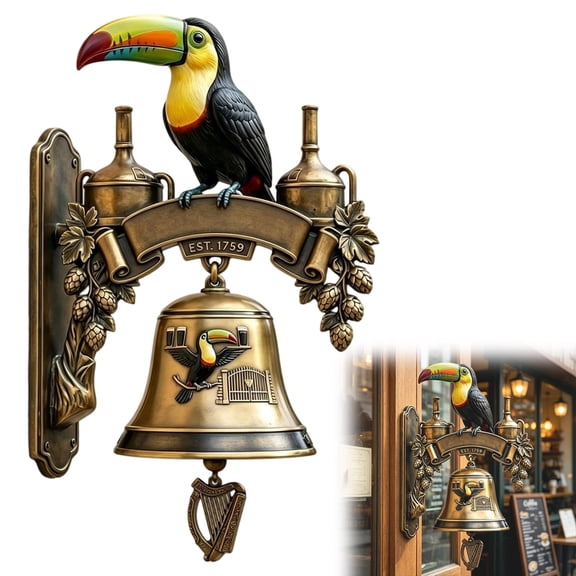 Vintage Metal Wall Mounted Dinner Bell, Decorative Entry Door Bell, Rustic Hanging Ornament for Home, Bar, Pub, Garden, Front Gate & Indoor Decor