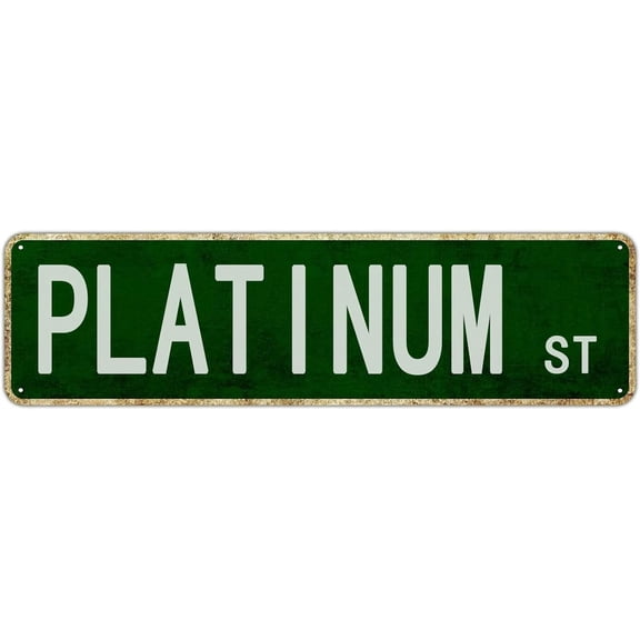 Vintage Metal Wall Sign, Aluminum, 4 X 16 Inch, Platinum St Design